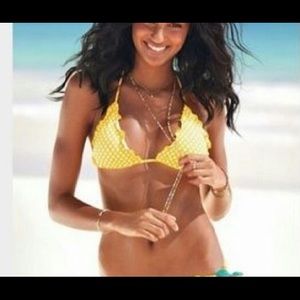 Victoria's Secret yellow triangle bikini top